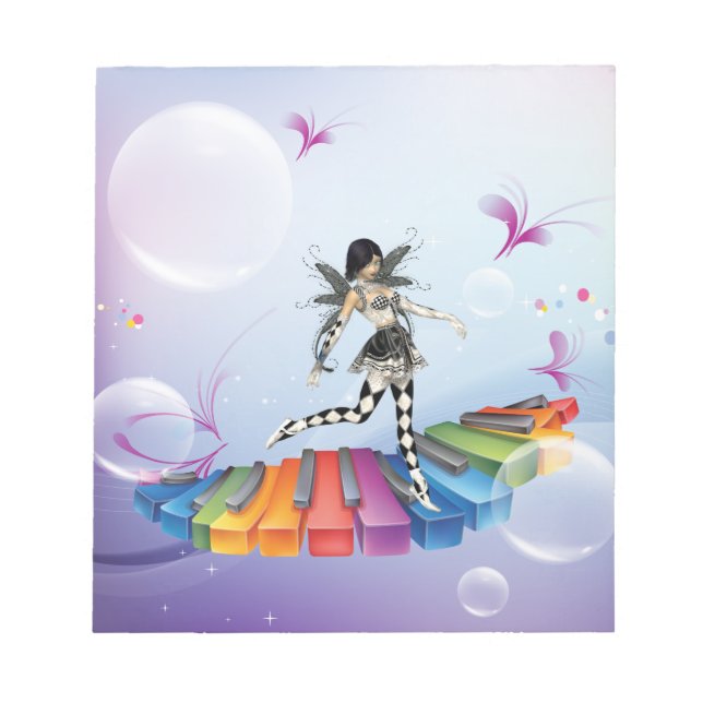 Musical Keyboard Faerie Notepad (Front)