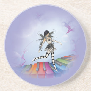 Musical Keyboard Faerie Vignette Coaster