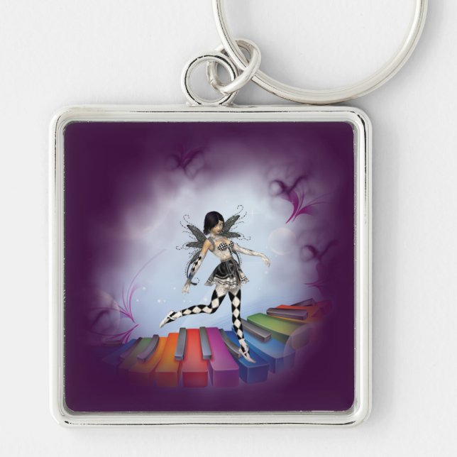 Musical Keyboard Faerie Vignette Keychain (Front)