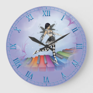 Musical Keyboard Faerie Vignette Wall Clock