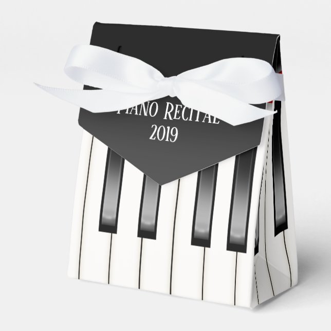 Musical Keyboard for Piano Recital Favor Box (Front Side)