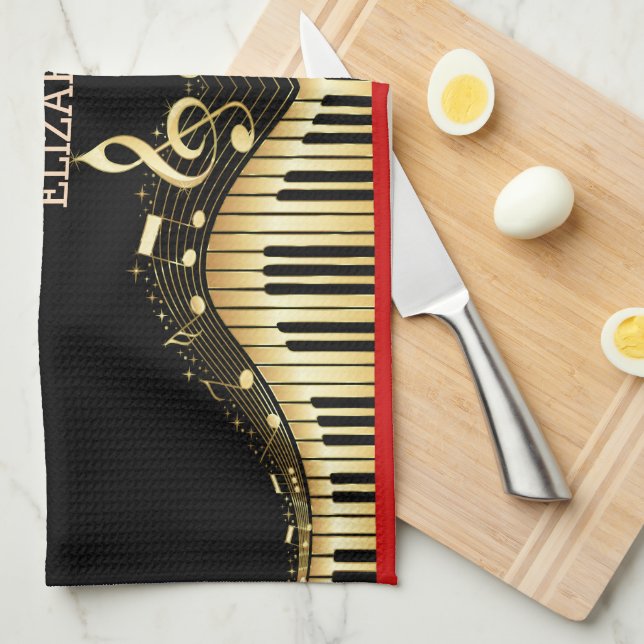 Musical Keyboard Kitchen Towel (Quarter Fold)
