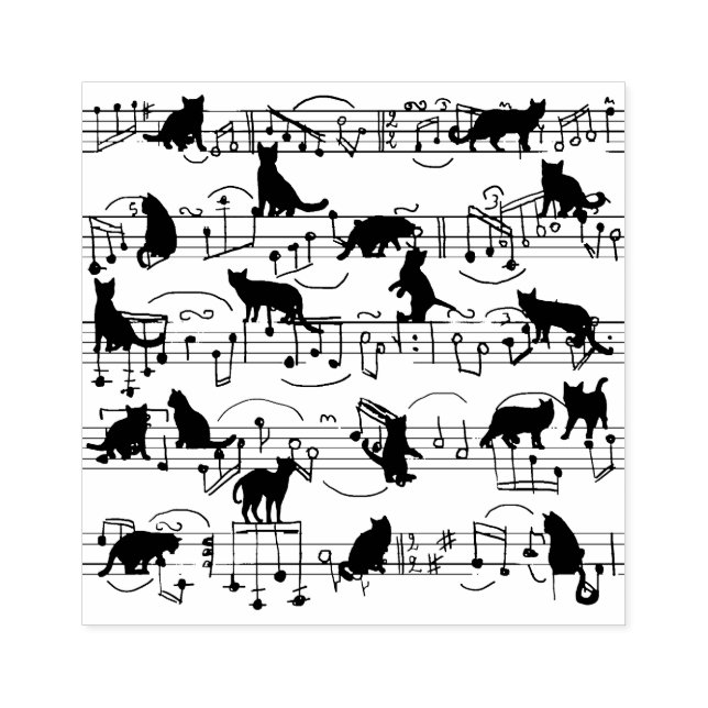 musical kittens rubber stamp (Imprint)
