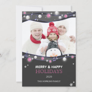 Musical Lights Unique Holiday Family Photo Card
