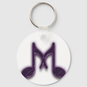 Musical "M" Letter Keychain