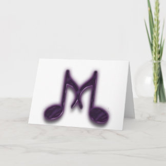 Musical "M" Letter Note Card