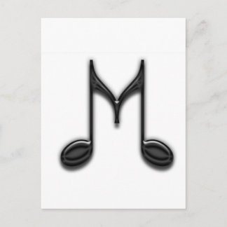 Musical "M" Letter Postcard