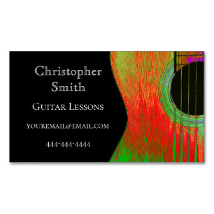 Musical Modern Guitar Abstract Magnetic Business Card