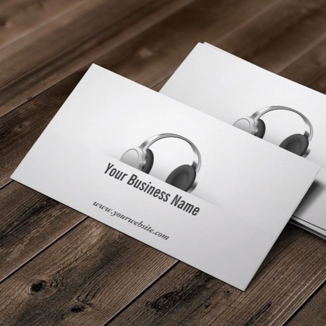 Musical Modern Headphone Music Business Card (Creator Uploaded)