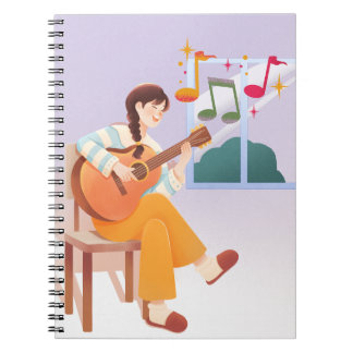 Musical Moments Notebook – Cute Girl, Guitar, and