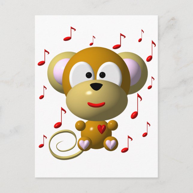 Musical monkey postcard (Front)