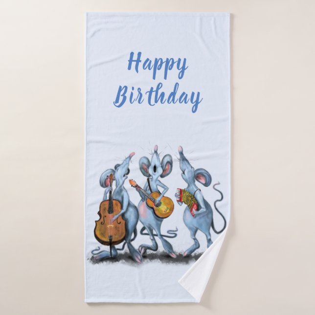 Musical Mouses Bath Towel Birthday Gift (Bath Towel)