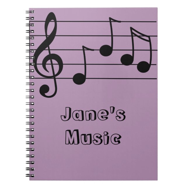 Musical notation treble clef and staff notebook (Front)