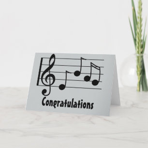 Musical notation treble clef congratulations card
