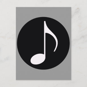 musical note ~ black postcard