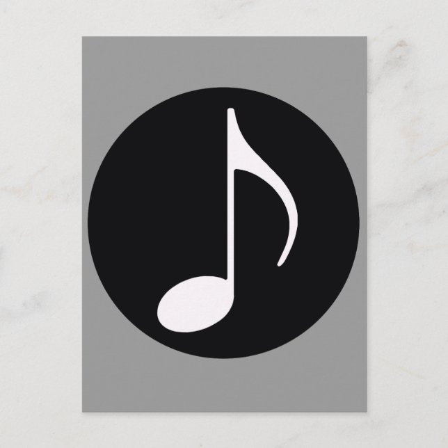 musical note ~ black postcard (Front)
