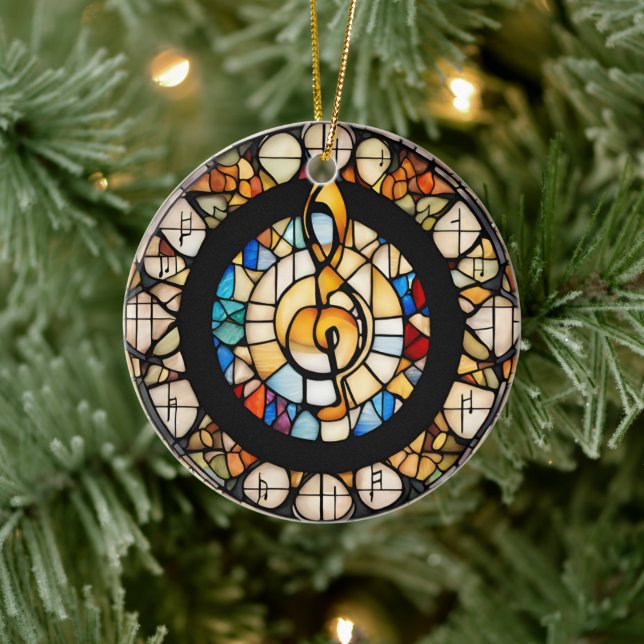 Musical Note  Ceramic Ornament (Tree)