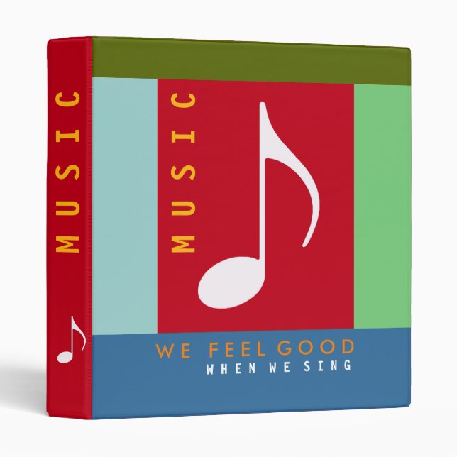 Musical note, colourful music inspired binder (Front/Spine)