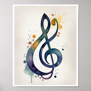 Musical note music enthusiasts Poster Wall Art