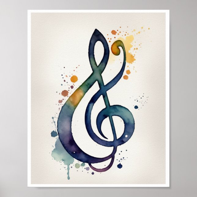 Musical note music enthusiasts Poster Wall Art (Front)