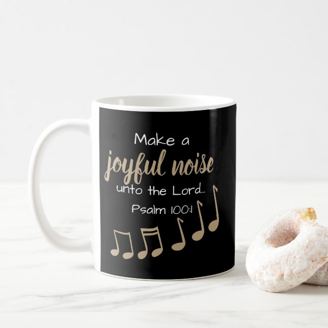 Musical Note Musician Black and Tan Coffee Mug (With Donut)