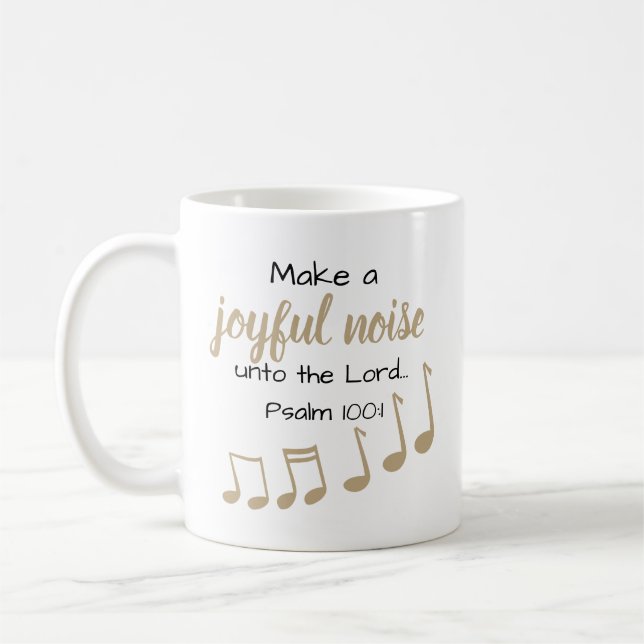 Musical Note Musician Scripture White Coffee Mug (Left)