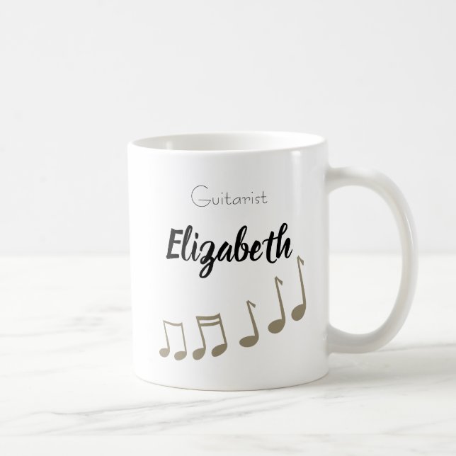 Musical Note Musician Singer Guitarist Drummer Coffee Mug (Right)