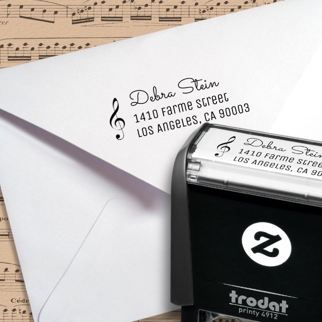 Musical note & name, simple & clear self-inking stamp (Creator Uploaded)