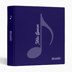Musical Note on Blue - Music Lessons Binder