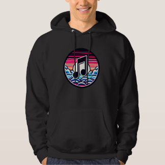 Musical Note Over Stylized Clouds And Sun Aestheti Hoodie
