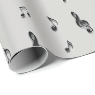 Musical Note Pattern Thank You Music Teacher Wrapping Paper