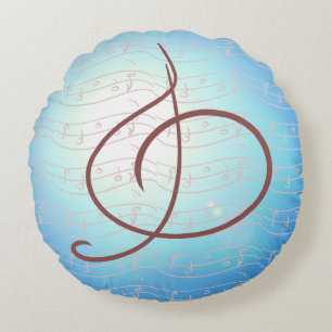Musical Note Pillows Blue Music Musicians Gifts