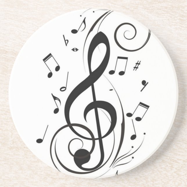 ***MUSICAL NOTE*** SANDSTONE COASTER (Front)