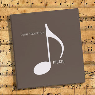Musical Note Simple Brown Music Binder