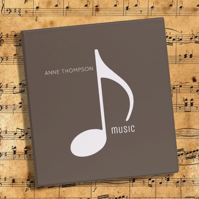 Musical Note Simple Brown Music Binder (Creator Uploaded)
