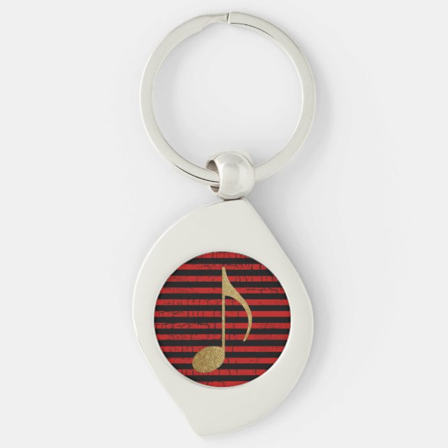 musical note/stripy keychain (Front)