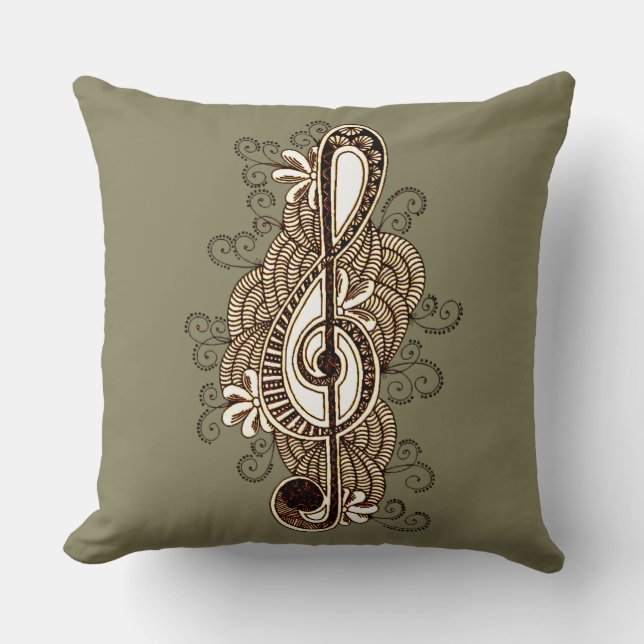 Musical Note Throw Pillow (Front)