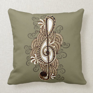 Musical Note Throw Pillow
