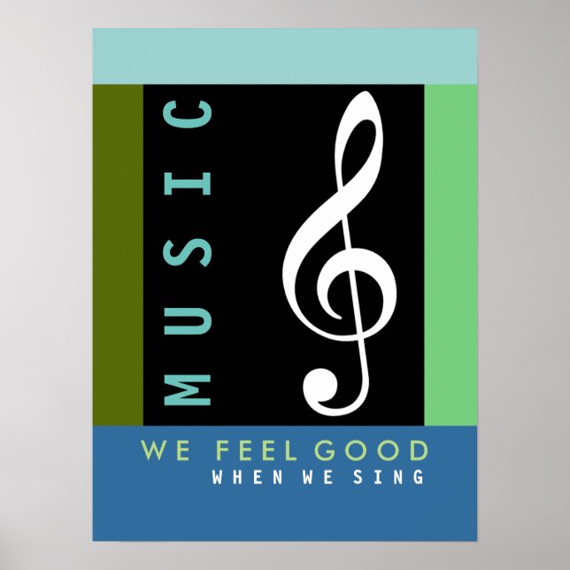 musical note, treble clef, music inspired poster (Front)