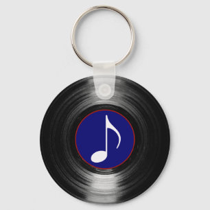 musical note vinyl keychain