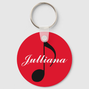 musical note with signature keychain