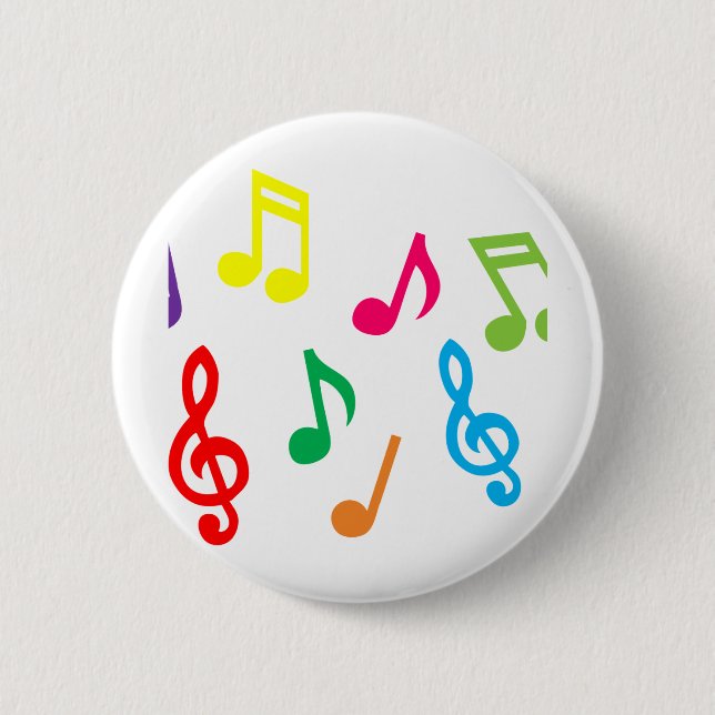 Musical notes 2 inch round button (Front)