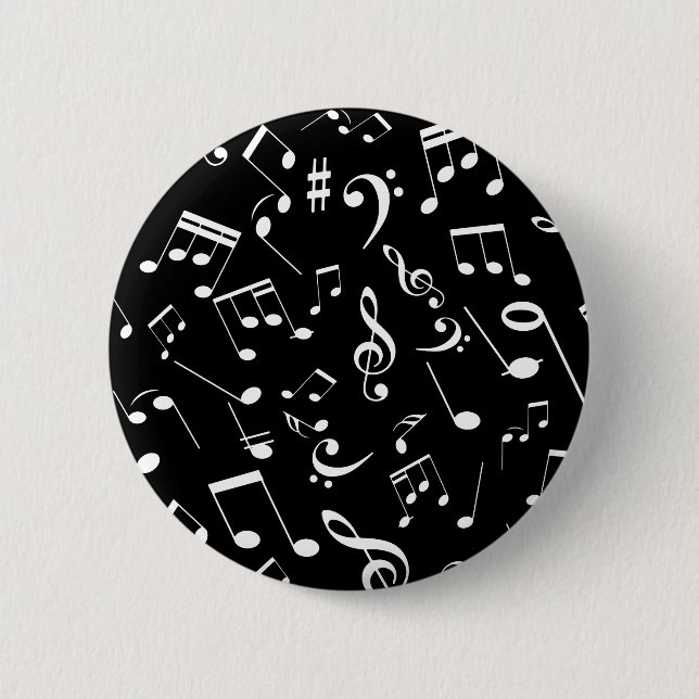 Musical Notes 2 Inch Round Button (Front)