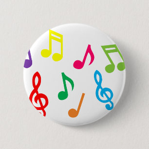 Musical notes 2 inch round button