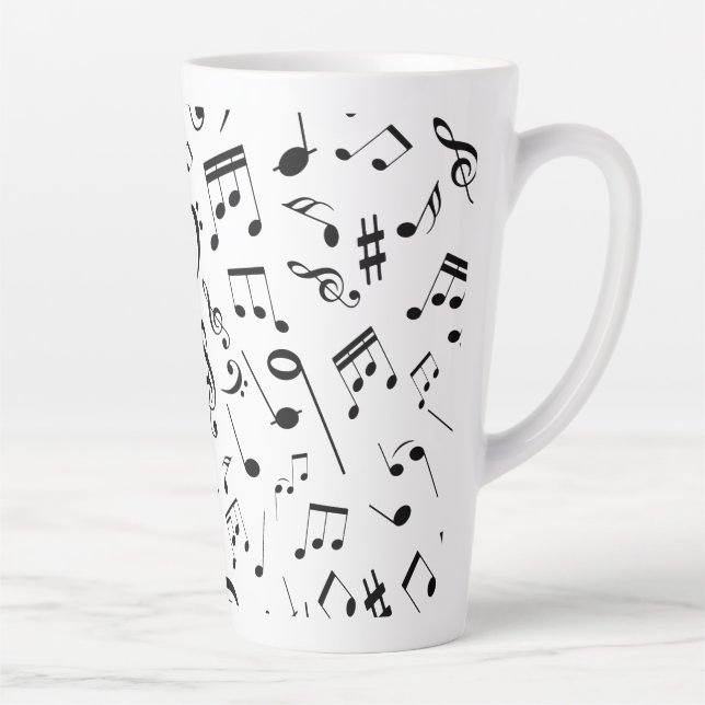 Musical Notes 3 Latte Mug (Right)