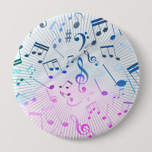 Musical Notes 4 Inch Round Button