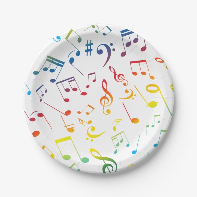 Musical Notes 4 Paper Plate (Front)