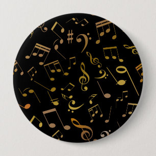 Musical Notes 6 4 Inch Round Button