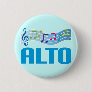 Musical Notes Alto Singer Choir Gift 2 Inch Round Button