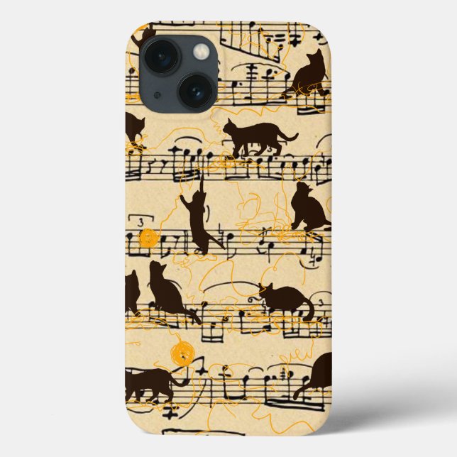 Musical notes and kittens Case-Mate iPhone case (Back)